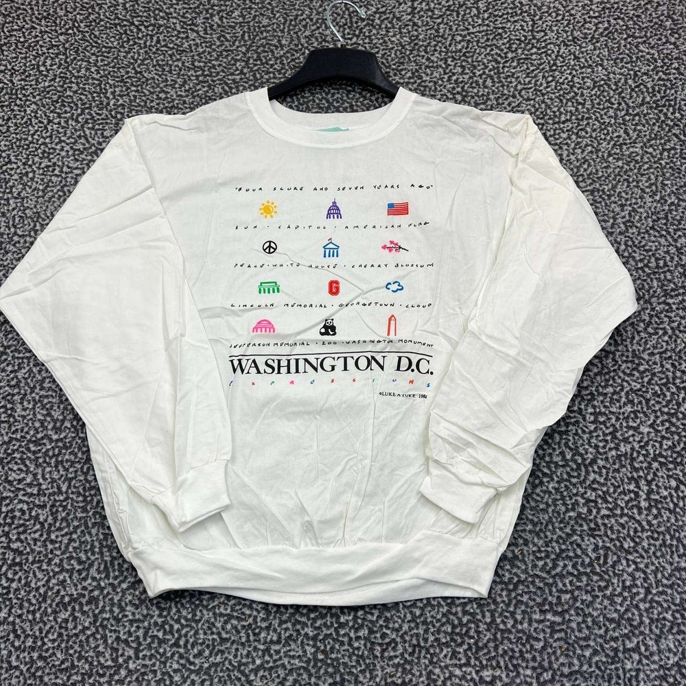 Vintage Washington DC Shirt Men L/XL Cotton Republic Long Sleeve Deadstock New